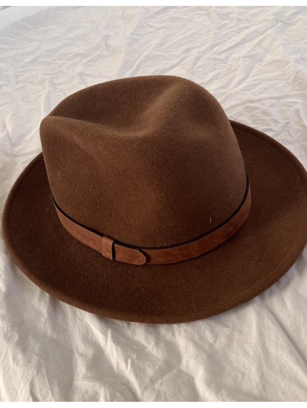 vintage Orvis wool fedora hat with leather band Size M